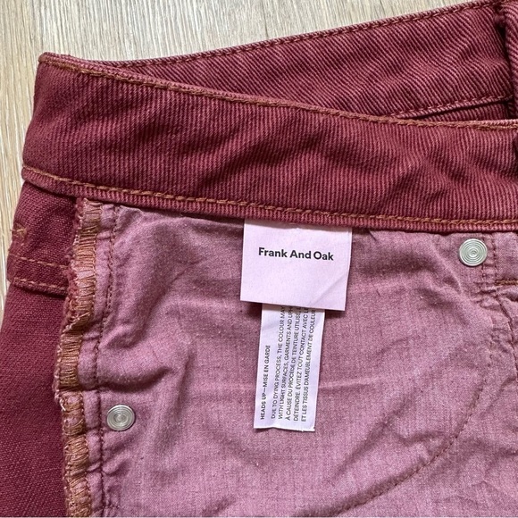 Frank & Oak Jeans Stevie High Rise Tapered Straight Rusty Red - Size 27 - Picture 11 of 16